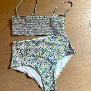 & Other Stories fruit print bandeau bikini